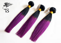 Purple Ombre Hair Extensions Human Hair , Straight Ombre Remy Hair Extensions