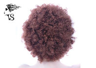 Afro Short Curly Full Lace Human Hair Wigs For Black Women Iron Red Color