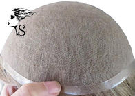 Light Wave Grey Toupee Hair Replacement System Full Lace For Thinning Hair Men