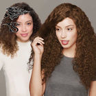 Kinky Curly Long Real Clip In Human Hair Extensions Black Color Natural Looking