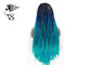 파란 옴버 합성 레이스 정면 상자 끈목, 착색된 긴 아프리카 땋는 머리 가발 협력 업체